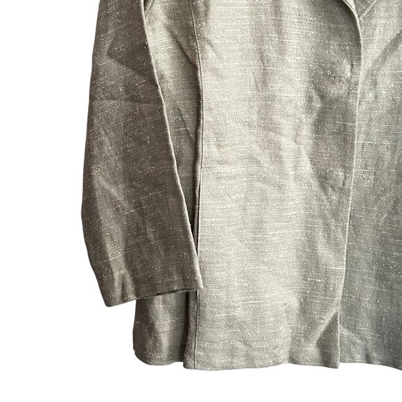 Eileen Fisher Linen Silk Blazer M Sage Green Jacket Coastal Boho Lagenlook - Picture 6 of 7